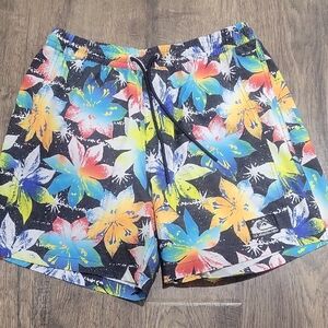 Quiksilver Men's Tropical Floral Board Shorts - Black and Multicolor